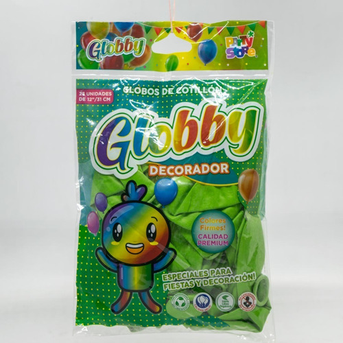 Globos Decorador Globby 12 Pulgadas X 25 Uni Color Verde Kiwi