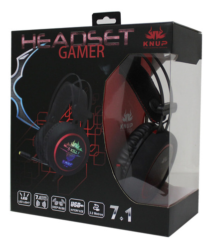 Fone Ouvido Headset Gamer 7.1usb Led Kp401