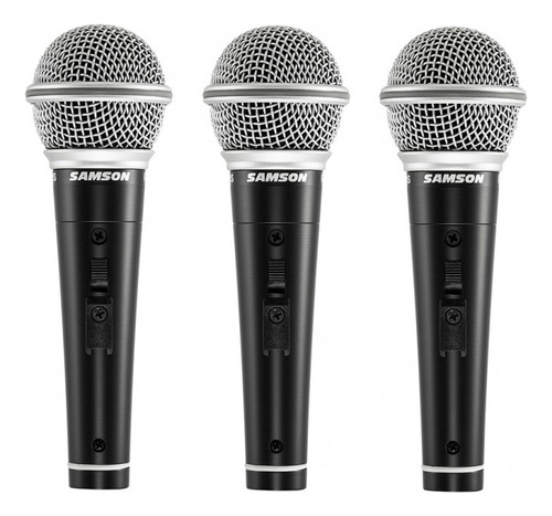 Kit 3 Microfonos Dinamicos Samson R21s Profesional C/estuche