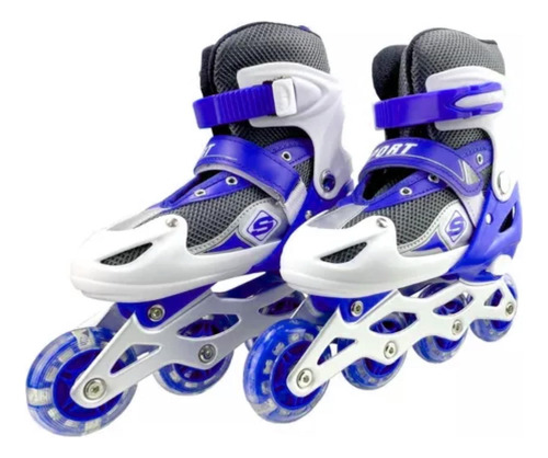 Patines Roller Línea Juveniles Ajustable Azul M