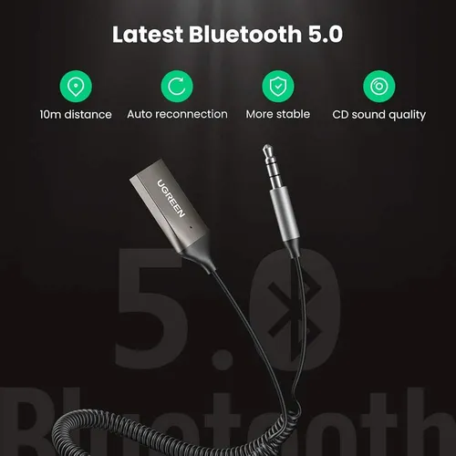 Adaptador Bluetooth Ugreen 2.0 A Jack 3.5mm Con Micrófono