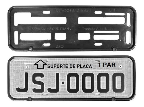 Moldura Suporte Para Placa - 01 Par  = Placa Carro 40 X 13cm