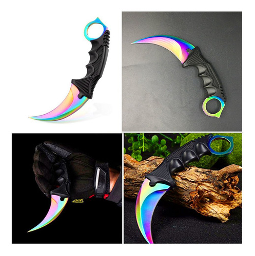 Cuchillo Táctico De Combate Karambit De Acero Inoxidable Con