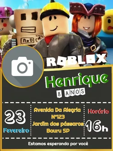 Grátis - Fazer convite online convite digital Roblox