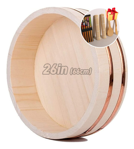 Tazon Madera Gran Tamaño Para Mezclar Sushi Arroz Banda S