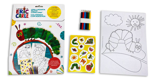 Eric Carle, Uma Lagarta Muito Comilona - Colorindo Com Adesivos (editora On Line, Lacrado), De Geek., Vol. 1. Editorial Editora On Line, Tapa Mole, Edición 1 En Português, 2023