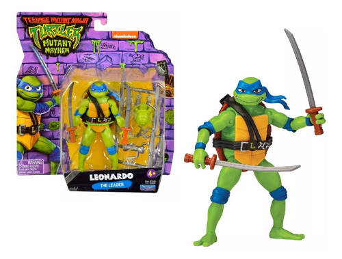  Figura Tortugas Ninja Mutant Mayhem Leonardo El Lider Origi