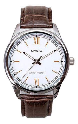 Reloj Casio Mtp-v005l-7b Acero Y Cuero