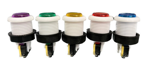 12 Botones Arcade Bicolor Y Micros Zippy