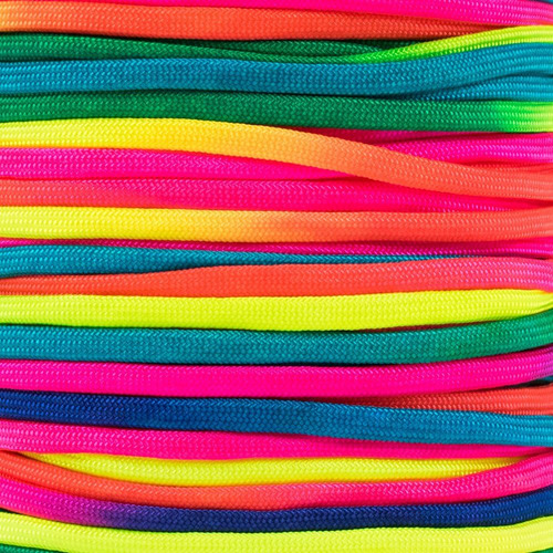 Colorido Arco Iris Cordón Tie Dye Estilo Iii 7 Strand 550 Pa