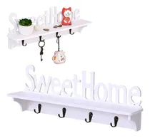 Comprar Porta Llaves Repisa Estante Porta Llaves Pared 4 Ganchos 