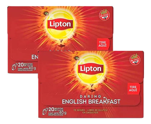 Te Lipton English Breakfast Importado Caja 20-pack X2 Cajas