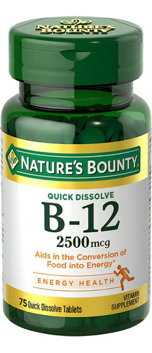 Vitamina B12 2500 Mcg X 75. Rápida Disolución Sabor Cereza