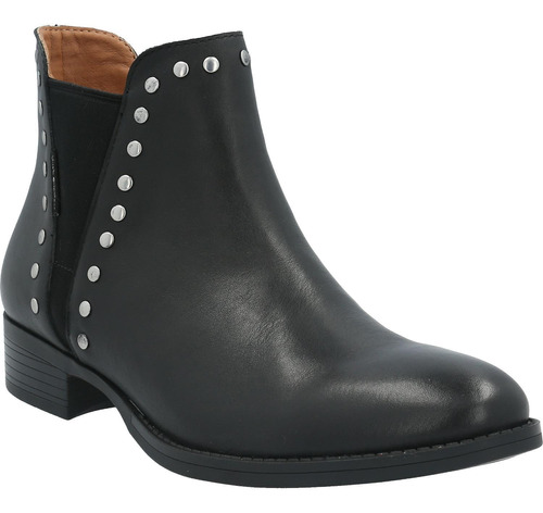 Botin Cuero Mujer Alva Negro Hush Puppies