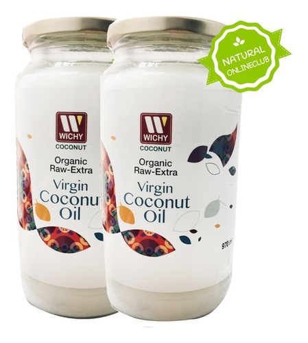 Pack 2 Aceite De Coco Orgánico 100% Extra Virgen 1000 Ml