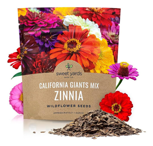 Zinnia Seeds - Mezcla De Gigantes De California, Paquete Gra