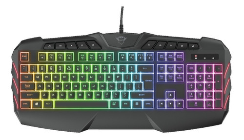 Teclado Trust Gxt 881 Odyss Semi Mecanico Gamer Full Rgb Usb Idioma Español España