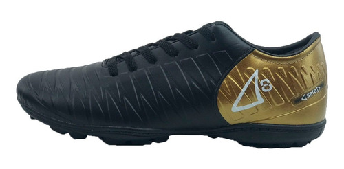 Imagen 2 de 5 de Seta Botin Futbol Hombre 1397 Wembley Negro-dorado Ras