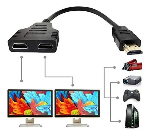 Splitter Hdmi Cable Adaptador - Hdmi Splitter 1 En 2 Hdmi Ma