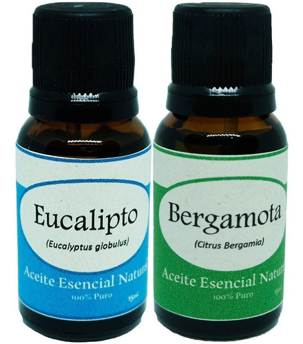 Aceite Esencial De Eucalipto Y Bergamota 2 Fcos 15ml Paquete