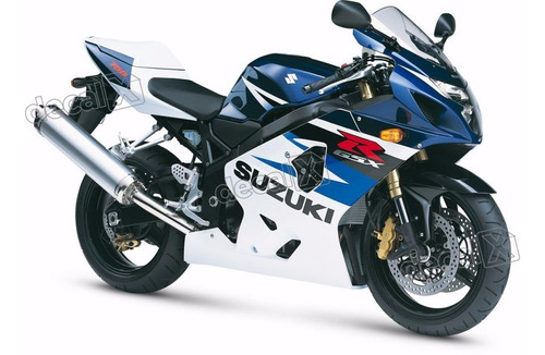Kit Completo Adesivos Suzuki Gsxr 750 2004 Moto Azul/branca