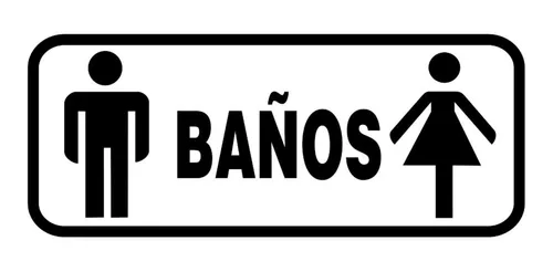 Cartel Baños Caballeros / Damas 14x30 Cm Oferta!!!