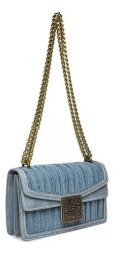Bolsa Shoulder Bag Bmyka Denim Steve Madden Bags Acabado de los herrajes Oro Correa de hombro Dorado Diseño de la tela Texturizado