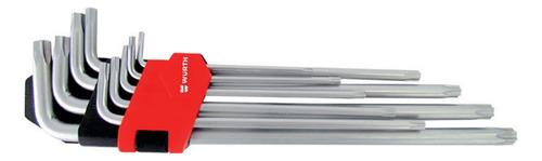 Juego Llaves Tipo Torx Largas 9 Pzas Alto Rendimiento Würth Azul Acero