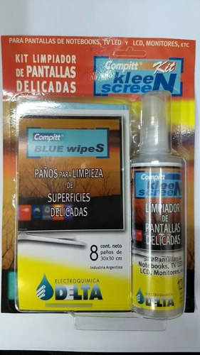 Imagen 1 de 3 de Kit De Limpieza Delta 120cc Pantallas Delicadas Monitor Led