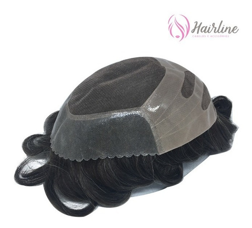 Prótese Capilar Masculina Híbrida Modelo E4 (silicone+tela)