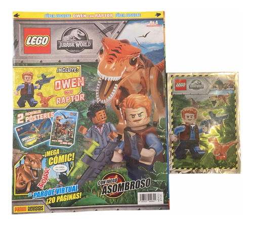 Revista Lego Jurasicc World Y Owen Con Raptor