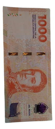 Nuevo Billete Mil Pesos Argentina 2023 San Martín 