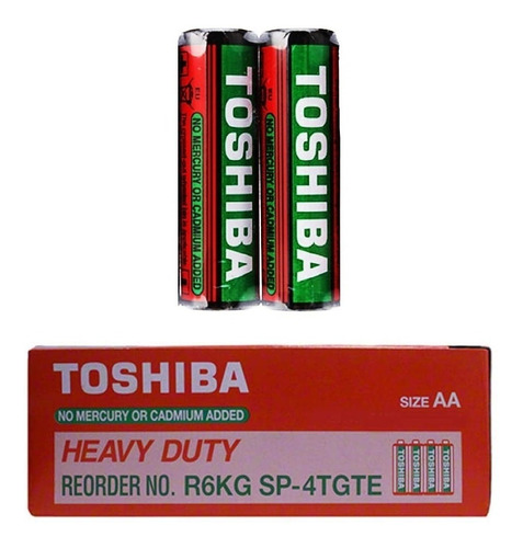 40 Pilas Caja Aa  1.5v Zinc Carbon Pila Doble A Toshiba R6