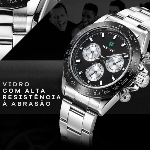 Relógio Masculino Weide Prata Wh3309-1c