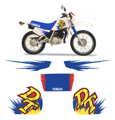 Adesivo Moto Yamaha Dt 180 1996 Faixa Vermelho/azul Genérico