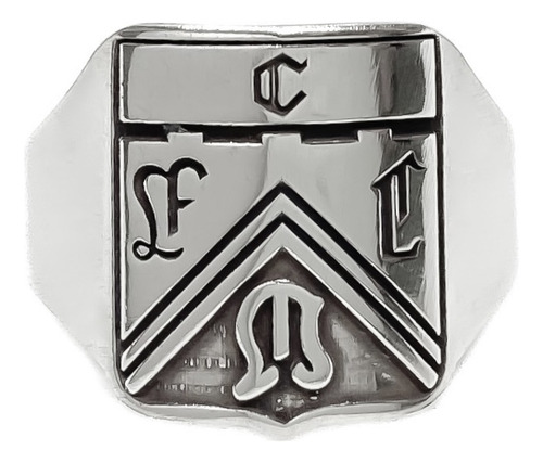 Anillo Escudo Equipo FĂștbol Argentina Ferro Carril Oeste B - Mediano Plata 925