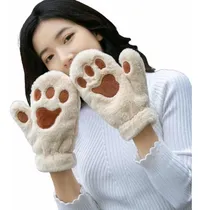 Comprar En Stock Abfa Shop Guantes Manoplas Kawaii Huella Gato Beige