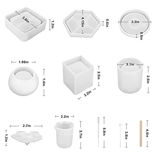 Juego De Moldes De Resina De 28 Piezas De Silicona Ceni...