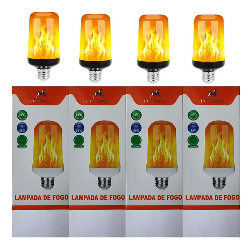 Kit 10 Lampadas Flame Fogo Artificial Decorativa 9w E27 Top