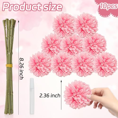 Flores De Crisantemo Rosa A Granel, 10 Piezas De Crisantemos