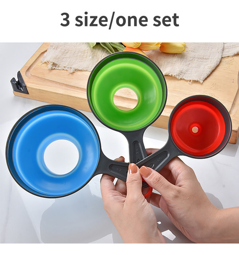 Set De Embudos De Cocina Plegables De Silicona Para Boca Anc