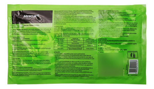 Bolsa Térmica Gel Quente Ou Fria Não Congela Mercur Média Verde
