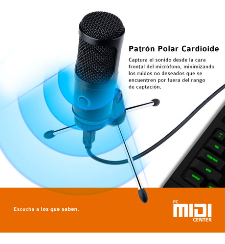 Imagen 6 de 10 de Micrófono Condenser Estudio Stream Tripode Midiplus Usb750