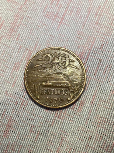 Moneda Antigua $20 Centavos Del Año 1970