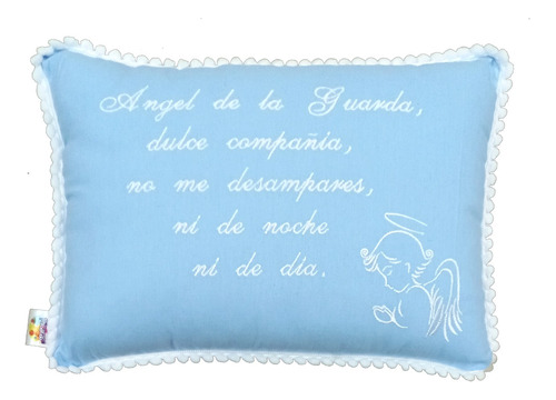 Almohadon Bordado Angel De La Guarda Deco Infantil Tusor