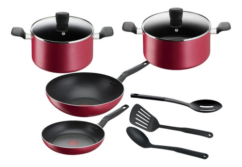Bateria De Cocina 9 Piezas Supercook Rojo Rojo (Usado)