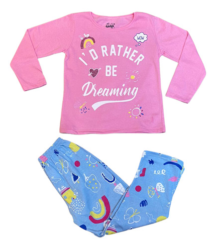 Pijama Infantil Meninas Arco Iris Rosa Gaga Baby 70025