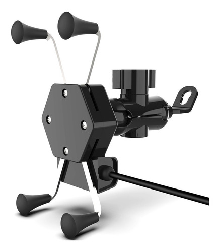 Imagen 1 de 7 de Base Soporte Porta Celular Para Moto/bicicleta Cargador Usb