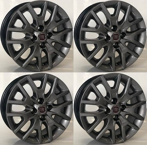 Jogo De Rodas Fiat Argo Trekking Aro 15 4x98 - S15 Gb Cor Grafite-brilhante