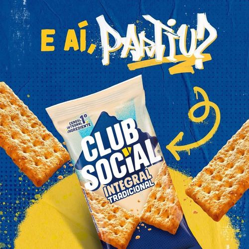 Biscoito Integral Tradicional Com 12 Unidades Club Social